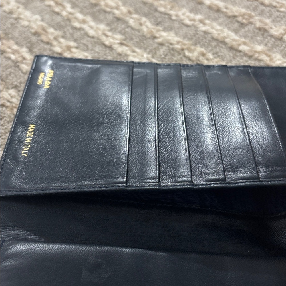 Prada Black Quilted Nylon Wallet Envelope Clutch - Picture 5 of 16
